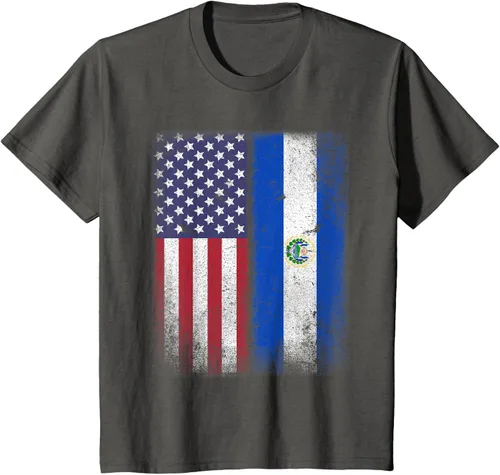 Vista 18 de Salvadoran American Flag El Salvador Salvadorean Salvadorian T-Shirt for Women Kids Men