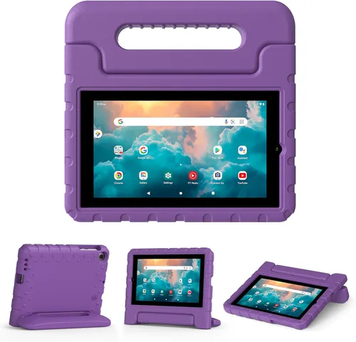 Vista 9 de Funda para tablet Walmart Onn de 7 pulgadas Gen 4 2024 Modelo: 100135924, peso ligero, a prueba de golpes, duradero, con soporte de mango Negro