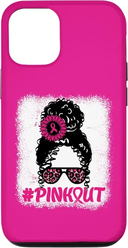 Vista 28 de iPhone 16 desordenado moño desgastado cinta rosa rosa hacia fuera caso cáncer de mama