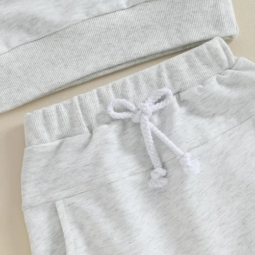 Vista 6 de Conjunto de sudadera bordada para bebé, hermano mayor, hermano pequeño, conjunto de pantalones deportivos