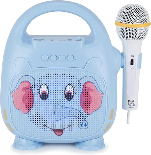 Vista 13 de Singimals - Altavoz de karaoke para niños con micrófono, da rienda suelta a la superestrella interior de tu hijo, Bluetooth v5.1, tiempo