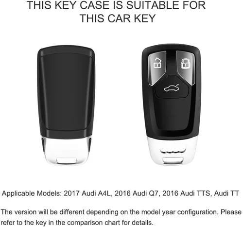 Vista 2 de ELOHEI Funda para Llavero de Audi, Cubierta de TPU Suave Premium con Protección Completa de 360 Grados, Accesorios de Estuche para Llave Compatible