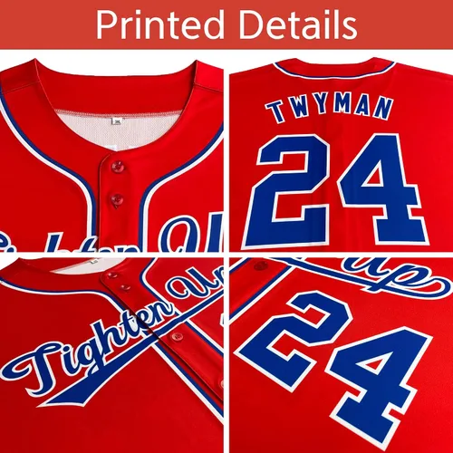 Vista 4 de Camisetas de béisbol en blanco personalizadas con botones y uniformes deportivos personalizados para hombresmujeresniños
