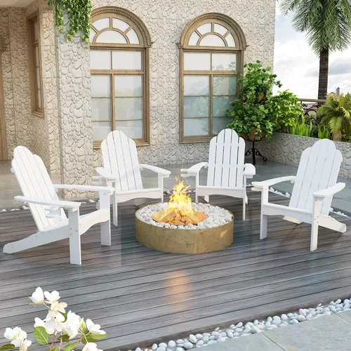Vista 28 de LUE BONA HDPS Sillas Adirondack, 1 silla, patio exterior de larga duración para todas las estaciones, soporte para tazas oculto, 350 libras, azul
