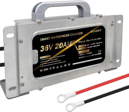Vista 7 de Cargador de batería a bordo de litio de 43.8 V 20 A para batería LiFePO4 de 36 V (38.4 V) 12S, cargador inteligente impermeable IP67 para carrito