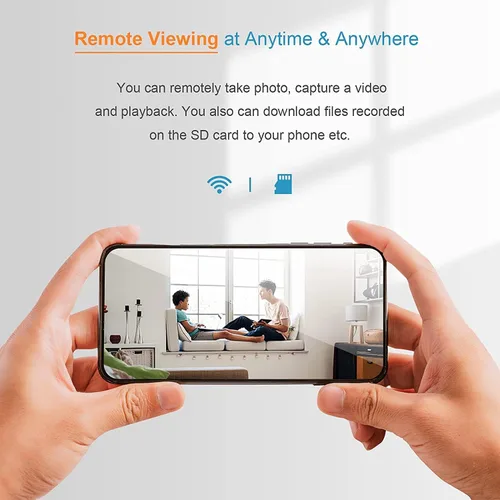Vista 5 de Mini cámara espía 1080P Cámara oculta WiFi Cámara oculta portátil pequeña HD Nanny Cam con visión nocturna y detección de movimiento, acceso remoto