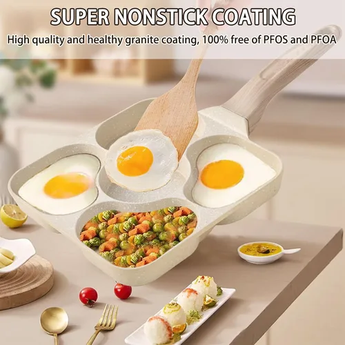Vista 2 de JUSTUP Sartén antiadherente para tortilla de 5 tazas, sartén saludable de granito de aluminio para panqueques, sartén con mango resistente al calor