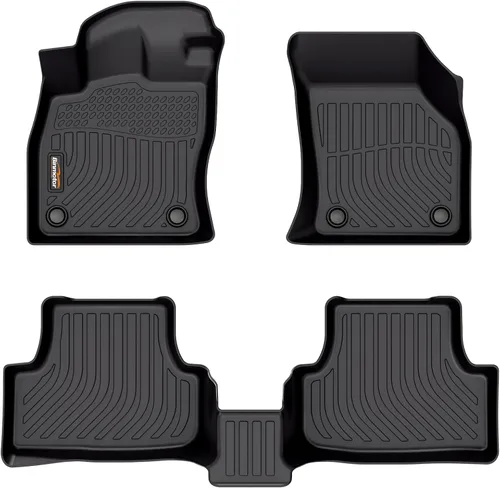 Vista 48 de Alfombrillas para todo tipo de clima y forro de carga para Volkswagen Atlas 2018-2026 (asientos de 6 pasajeros), juego completo de 3 filas