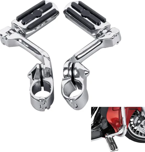 Vista 17 de XFMT - Estribos de color negro mate para motocicleta, 1.25 pulgadas, incluye kit de montaje