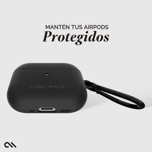 Vista 5 de Case-Mate Funda Tough AirPods Pro 3 con mosquetón negro, color negro