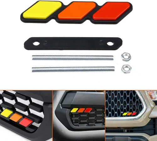 Vista 5 de TRD - Insignia decorativa de rejilla tricolor, emblema de diamante, compatible con Toyota 4Runner Tacoma Tundra y otras rejillas de malla o rejilla