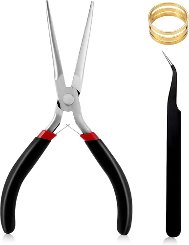 Vista 9 de URSKYTOUS Juego de 3 piezas de alicates para joyería, kit de herramientas de alicates para hacer joyas incluye alicates para joyería de punta