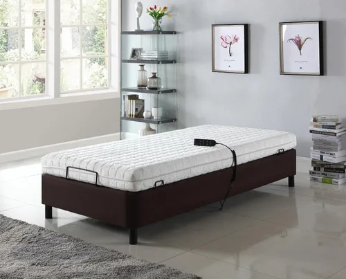 Vista 2 de Home Life - Marco de cama eléctrico ajustable con control remoto, color marrón lino, tamaño King dividido ajustable doble, am272