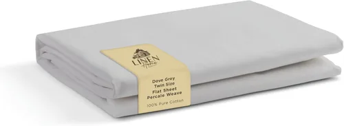 Vista 40 de Sábanas de 100% algodón percal, tamaño individual, 1 sábana encimera, ropa de cama fresca, resistente y transpirable, celeste