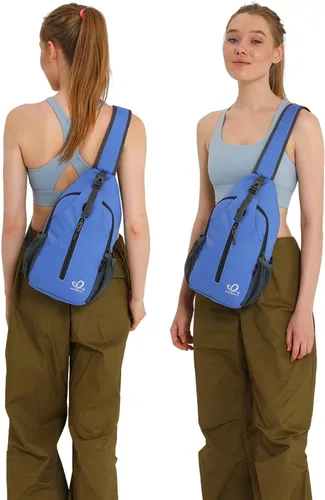 Vista 36 de Waterfly - Mochila cruzada tipo bandolera para viajes y caminatas, bolsa de pecho, Gris, talla única