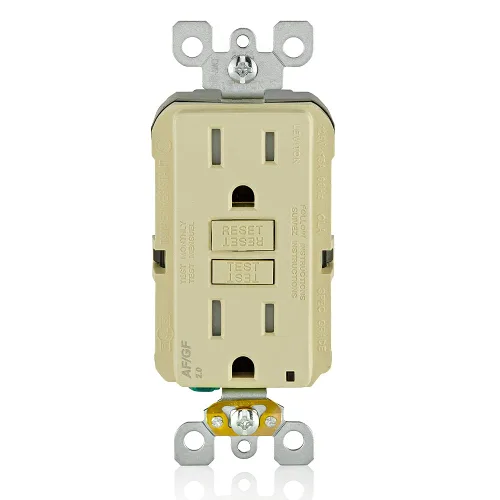 Vista 18 de Leviton SmartlockPro Interruptor con enchufe de doble polo receptáculo, AFTR1-E, 120.0 volts