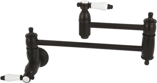 Vista 8 de Kingston Brass KS3103BPL - Grifo de cocina para relleno de olla de montaje en pared, latón antiguo