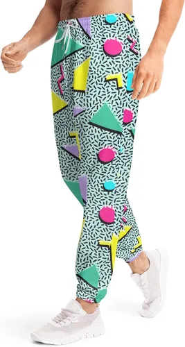 Vista 3 de Pantalones deportivos para hombre con bolsillos divertidos estampados para hombre, pantalones de cintura elástica, pantalones ligeros
