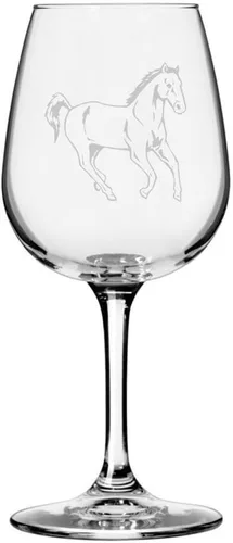 Vista 46 de Abaco Barb Body Horse - Copa de vino grabada multiusos (12.75 onzas) Unique Gifts for Horse Lovers, Personalized Wine Glasses, All-Purpose
