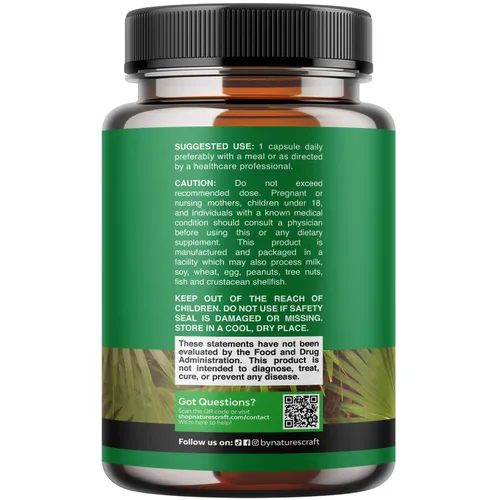 Vista 9 de Extracto de palma enana americana extra fuerte, complejo de hierbas avanzado para la salud del cabello y apoyo urinario con esteroles vegetales