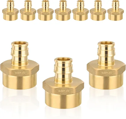 Vista 22 de Paquete de 5 adaptadores NPT roscados hembra Seelink PEX-A de 1/2" x 1/2" Colocaciones de expansión de latón PEX-A, ASTM F1960 (PEX1960026-5)
