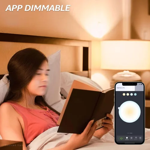 Vista 5 de TORCHSTAR Bombilla LED A19 inteligente WiFi, cambio de color RGBCW, compatible con Alexa y Google Home y Echo Assistant, 10% -100% regulable