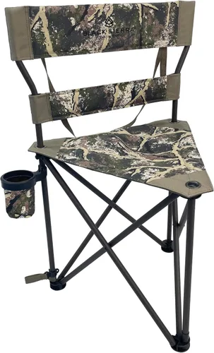Vista 11 de Black Sierra XL - Taburete de caza con trípode plegable con marco de acero soporta 300 libras, silla de pesca resistente con soporte para tazas