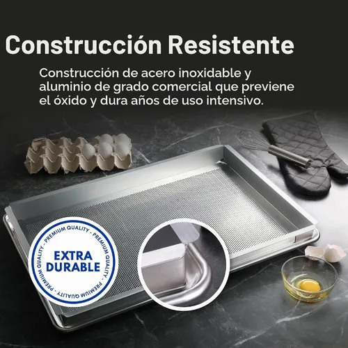 Vista 6 de New Star Foodservice Extensor de bandeja para bollo de aluminio, 9 x 13 pulgadas (tamaño de un cuarto)