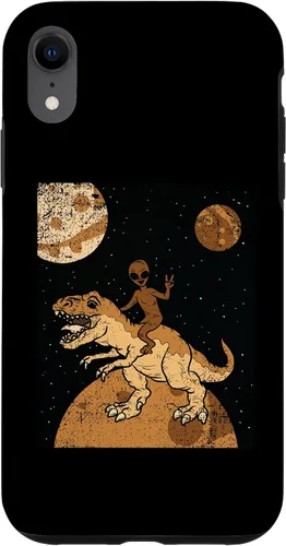 Vista 8 de Funda para iPhone 15 Alien Riding Dinosaur Black History Month Funny BLM T-Rex