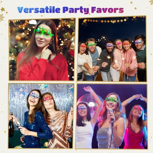 Vista 7 de B bangcool Gafas LED 2024 con luz LED 2024 para decoración de fiesta de Año Nuevo