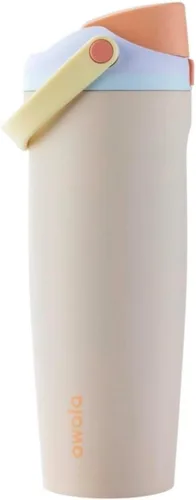 Vista 11 de Botella de agua Owala FreeSip con aislamiento de acero inoxidable con pico de dos vías, pajita incorporada y asa de cubo, fabricada para viajes