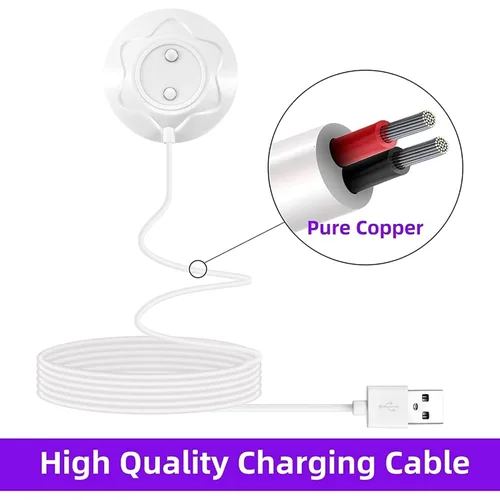 Vista 4 de Cargador vibrador magnético USB DC cable de carga para juguete rosa y juguetes para adultos cargador de repuesto (0.472 in/2.6 pies)