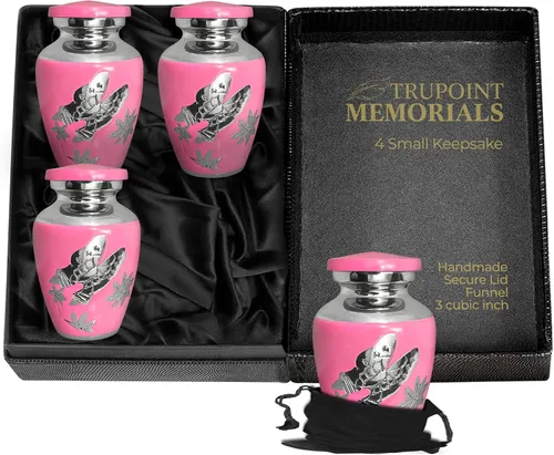 Vista 14 de Trupoint Memorials Urnas pequeñas para recuerdo de cenizas humanas, mini urna de cremación decorativa para hombres y mujeres adultos, juego de 4