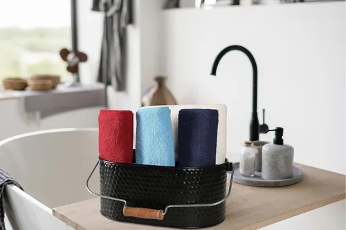 Vista 6 de Bedding Craft Organizador de utensilios galvanizado – Soporte de metal para cocina, picnic y fiestas, organizador rústico para negro, cubiertos