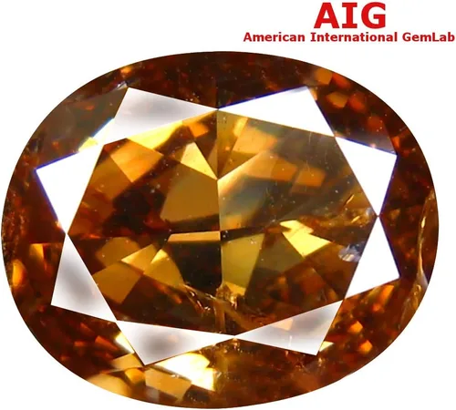 Vista 4 de 1.82 ct Corte ovalado certificado AIG (0.354 x 0.276 in) sin calentarsin tratar naranja amarillo diamante suelto, Gema, anaranjado, amarillo