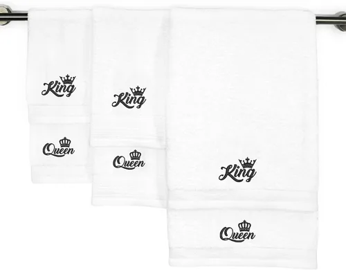 Vista 7 de Kaufman - Juego de toallas de baño bordadas personalizadas de calidad de hotel, toalla de mano y toallas para los dedos, 100% algodón para baño