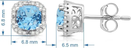 Vista 3 de Pendientes de oro blanco de 10 quilates con diamante