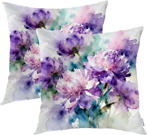 Vista 33 de Batmerry Autumn Maple Leaves Throw Pillow Covers, red Fall Orange Leaves Decorative Pillow Covers Digital Printing Blended for Couch Sofa Bed