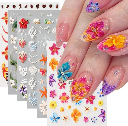 Vista 31 de 8 hojas de calcomanías de arte de uñas de conejo de Pascua, 3D, autoadhesivas, accesorios de arte de uñas, caricaturas, conejos, animales