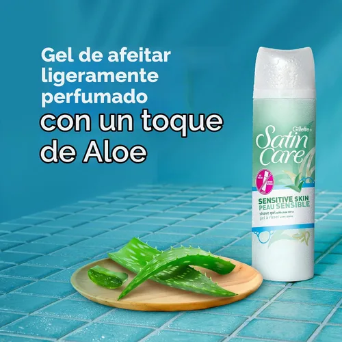Vista 4 de Gel de afeitar Gillette Satin Care Sensitive, 7 onzas