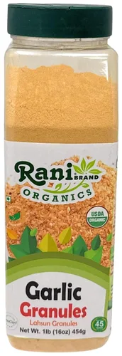 Vista 12 de Ajo granulado Rani (ajo molido grueso) 400 onzas (25 libras) caja a granel de 25.0 lbs ~ Todo natural Apto para gluten Vegano Sin OMG Kosher