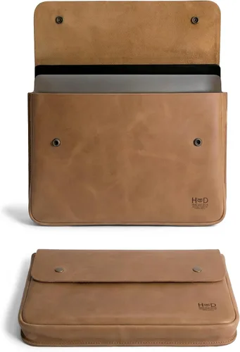 Vista 7 de Hide & Drink, Carpeta vintage portadocumentos, archivo, carpeta A5, cartera de sobre, cuero de grano completo, hecho a mano, marrón bourbon Bourbon