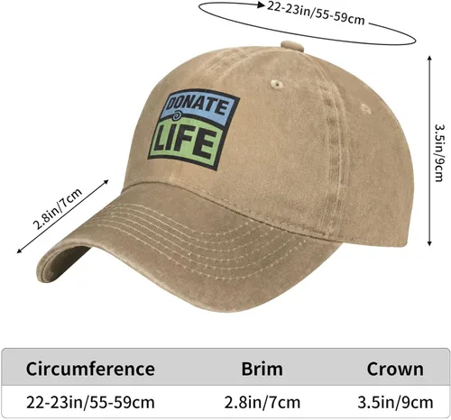 Vista 6 de TUDERE Unisex Donate_Life Logo Cowboy Hat Trucker Dad Regalo Hebilla Ajustable Cierre Casquette