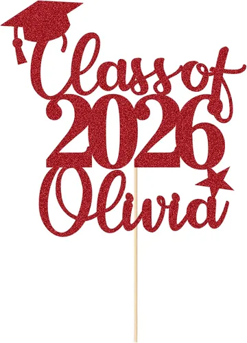 Vista 5 de Decoración para tarta de graduación 2025 personalizada para la clase de 2025 Felicidades 2025, regalo para graduación de graduación, decoración