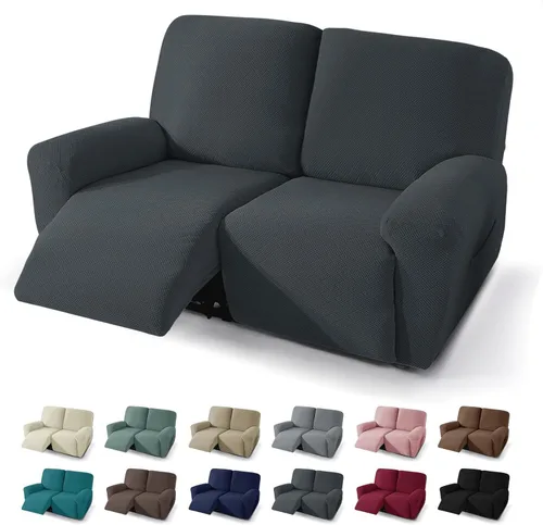 Vista 47 de JIVINER Fundas reclinables de gran tamaño de 3 piezas para sillón reclinable grande con bolsillos, tela jacquard elástica Lazy Boy funda para sofá