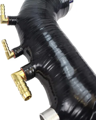 Vista 3 de Rev9 (SH-003-BLACK-A) Entrada Turbo de silicona, negro, compatible con Subaru Impreza WRX 2008-14 EJ25 Motor