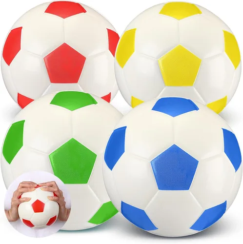 Vista 8 de Junkin 4 pelotas de fútbol de espuma para niños de 6 pulgadas, mini pelota de fútbol de espuma suave para interiores y exteriores, pelota pequeña
