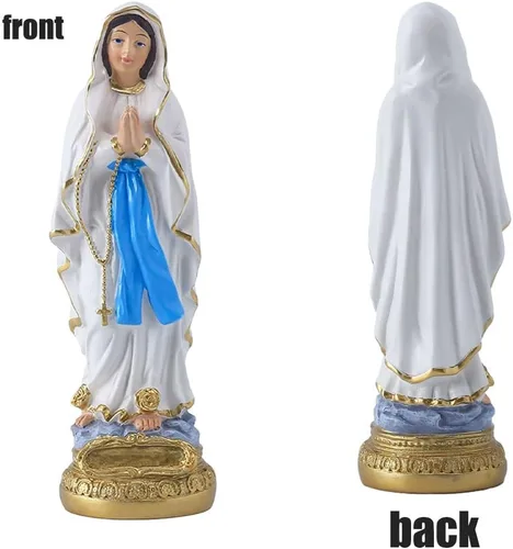 Vista 4 de Lourdes - Estatua de Virgen María, estatuas católicas de 5.7 pulgadas, estatuas de resina de regalo católico, adecuadas para decoración religiosa
