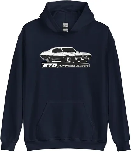 Vista 3 de Aggressive Thread Sudadera con capucha con ilustraciones basadas en 1969 Pontiac GTO Judge Negro