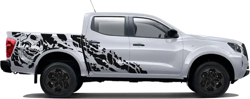 Vista 3 de Calcomanías gráficas de pesadilla lateral compatibles con Nissan Navara Np300 (negro)